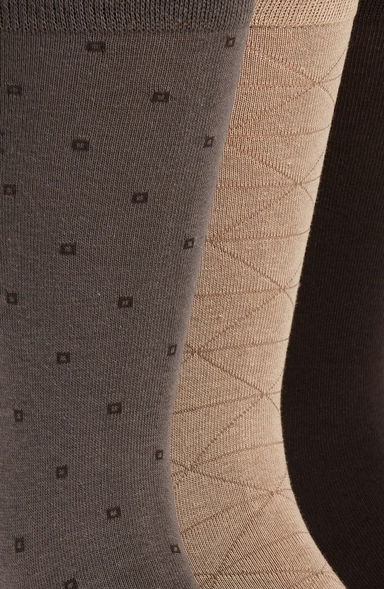Calvin Klein 3-Pack Patterned Dress Socks, Alternate, color, 
