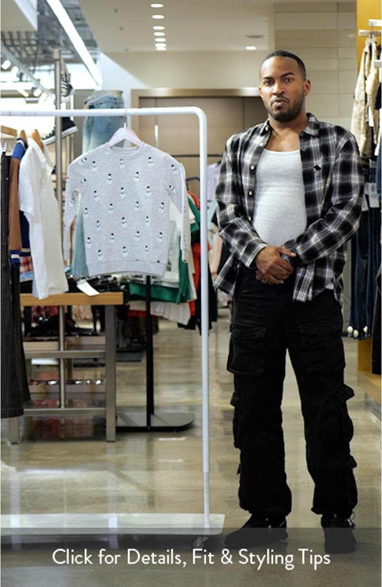 Kids' Holiday Snowman Print Cotton Sweatshirt, sales video thumbnail