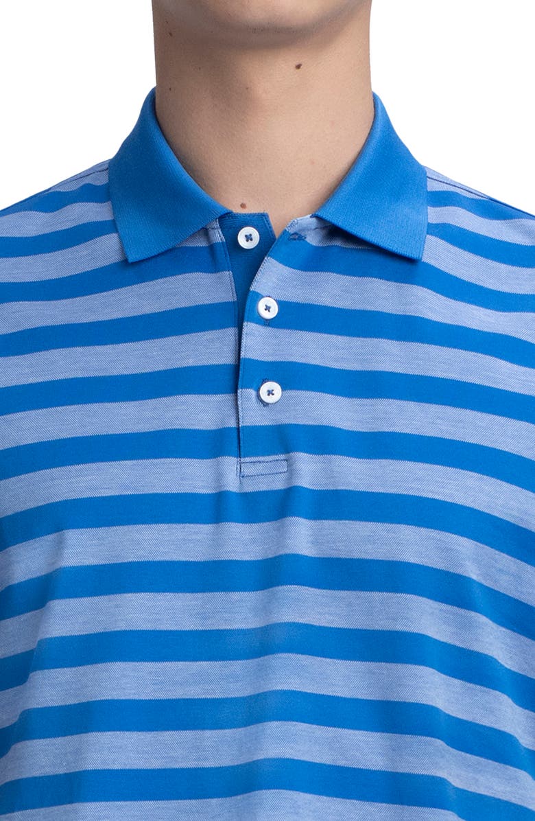 Bugatchi Stripe Mercerized Cotton Polo, Alternate, color, Classic Blue