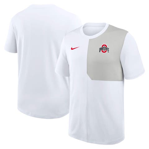 Men's Nike White Ohio State Buckeyes 2025 Sideline UV Performance Coach T-Shirt