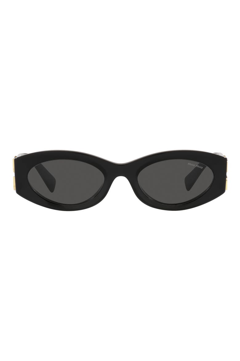54mm Rectangular Sunglasses, Main, color, BLACK