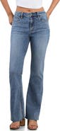 HINT OF BLU Happy Relaxed Raw Hem Flare Jeans