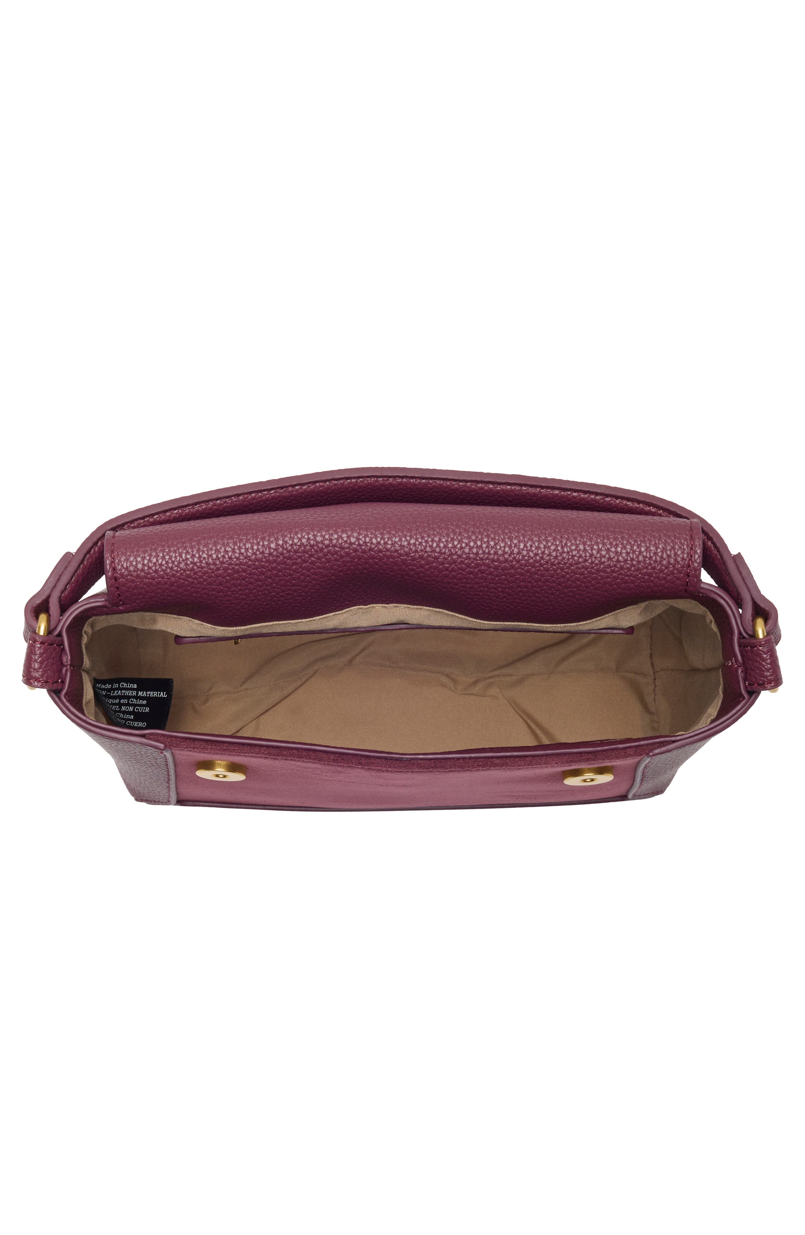 Carley Faux Leather Flap Satchel, Alternate, color, SANGRIA