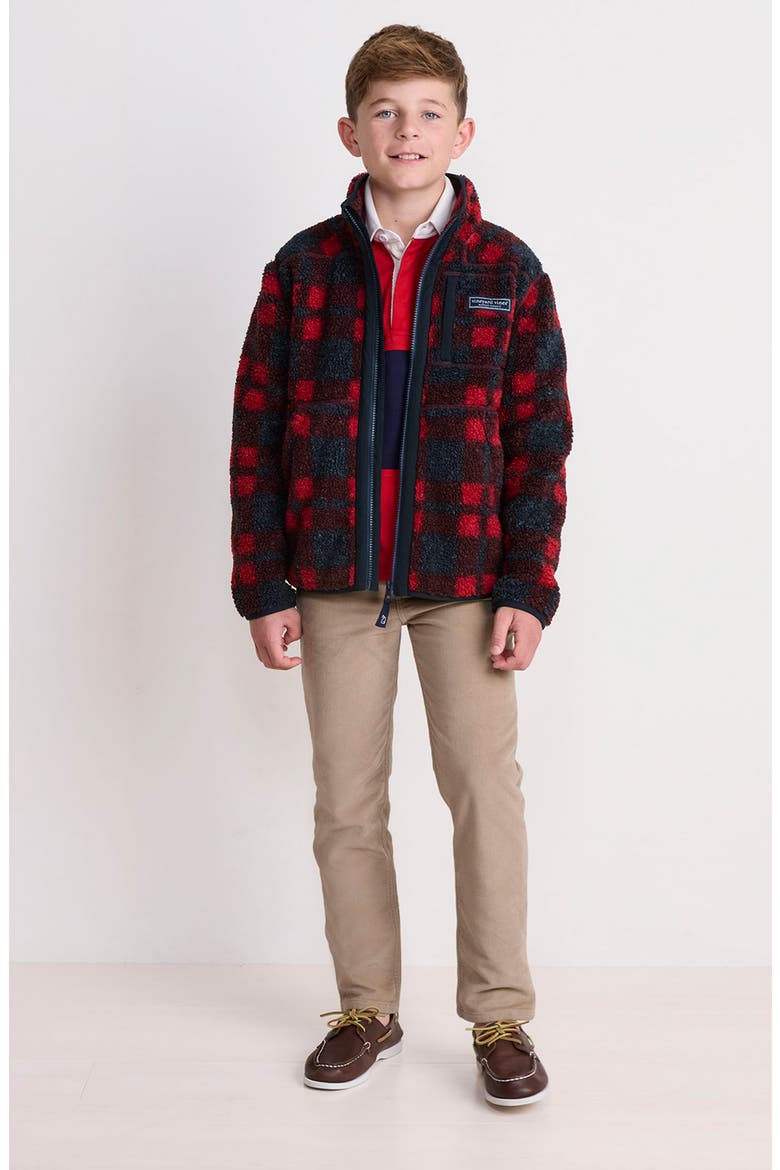 Kids' Plaid Supershep Fleece Zip-Up Jacket, Alternate, color, RED VELVET