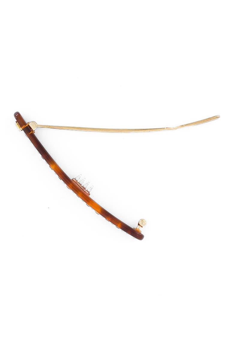 Le Marais tortoise shell strass acetate side barette, Alternate, color, Totoiseshell