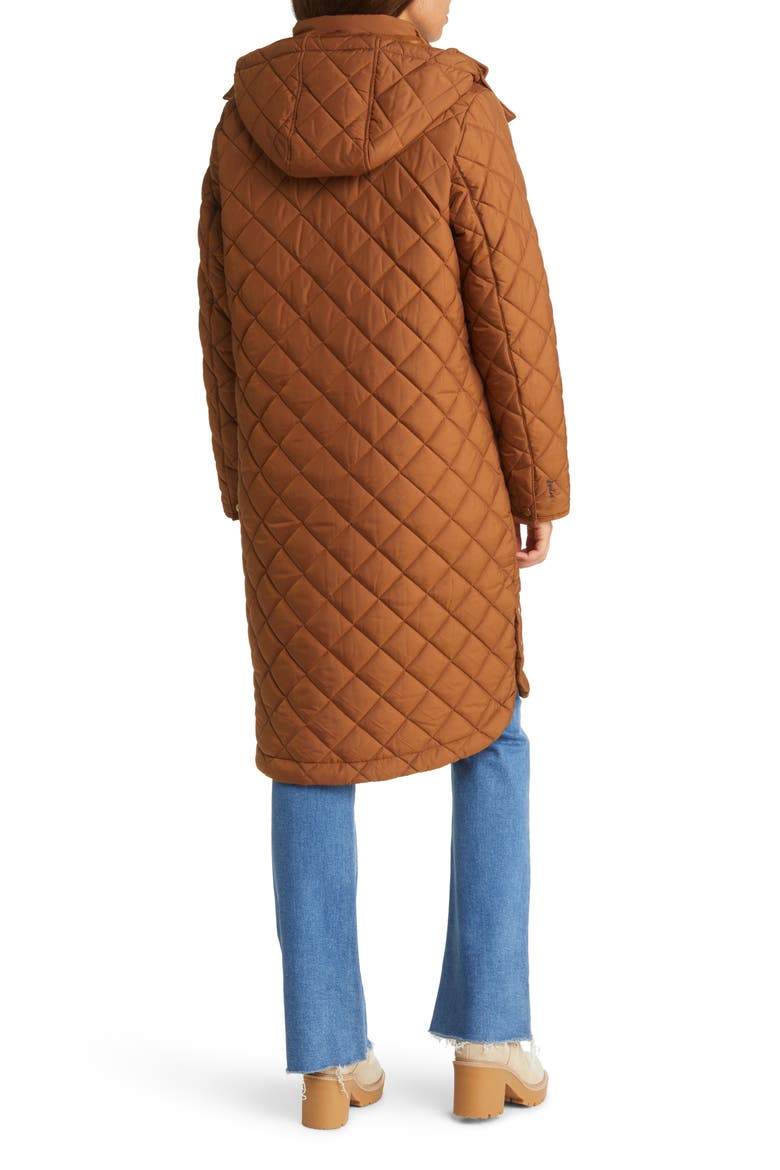 Chatham Longline Quilted Puffer Jacket, Alternate, color, RUST