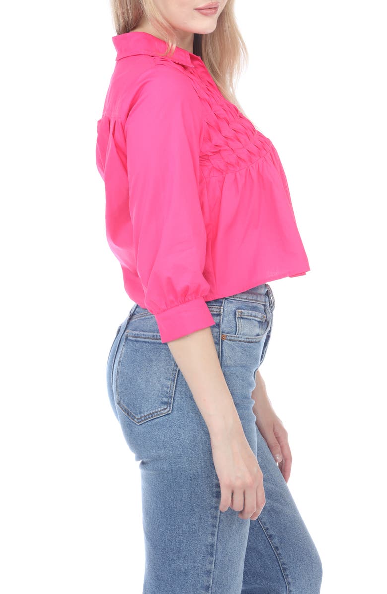 RAIN AND ROSE Smocked Babydoll Top, Alternate, color, Fuchsia