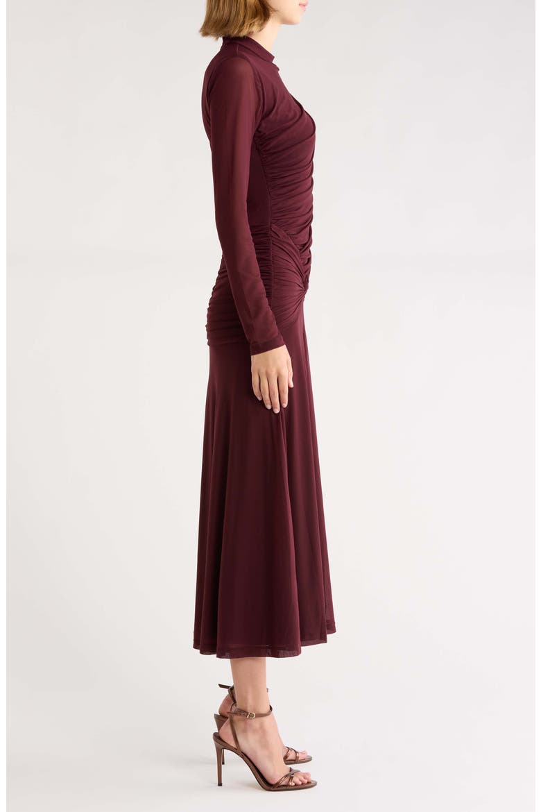 Selene Ruched Long Sleeve Dress, Alternate, color, RAISIN