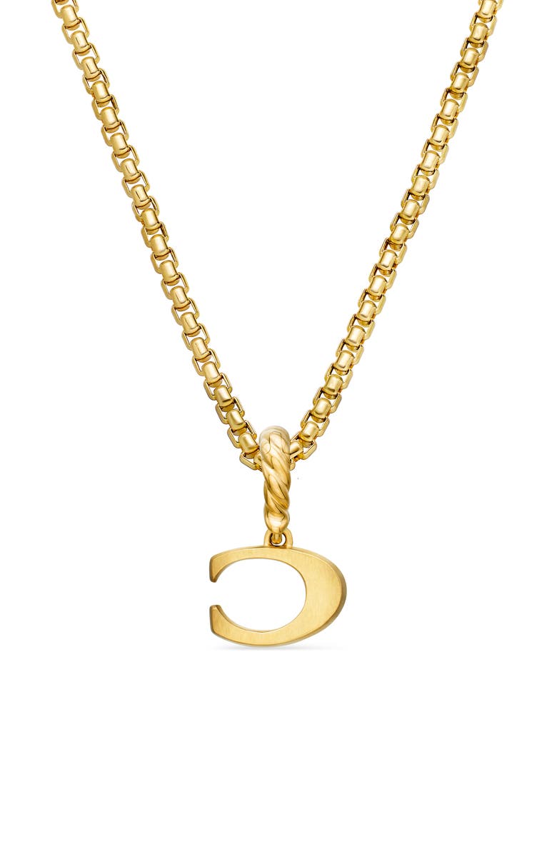 David Yurman Pavé A Initial Pendant in 18K Yellow Gold with Diamonds, Alternate, color, 18K Yellow Gold - C