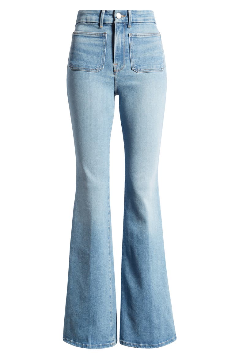 Good Legs Patch Pocket Flare Jeans, Alternate, color, INDIGO656