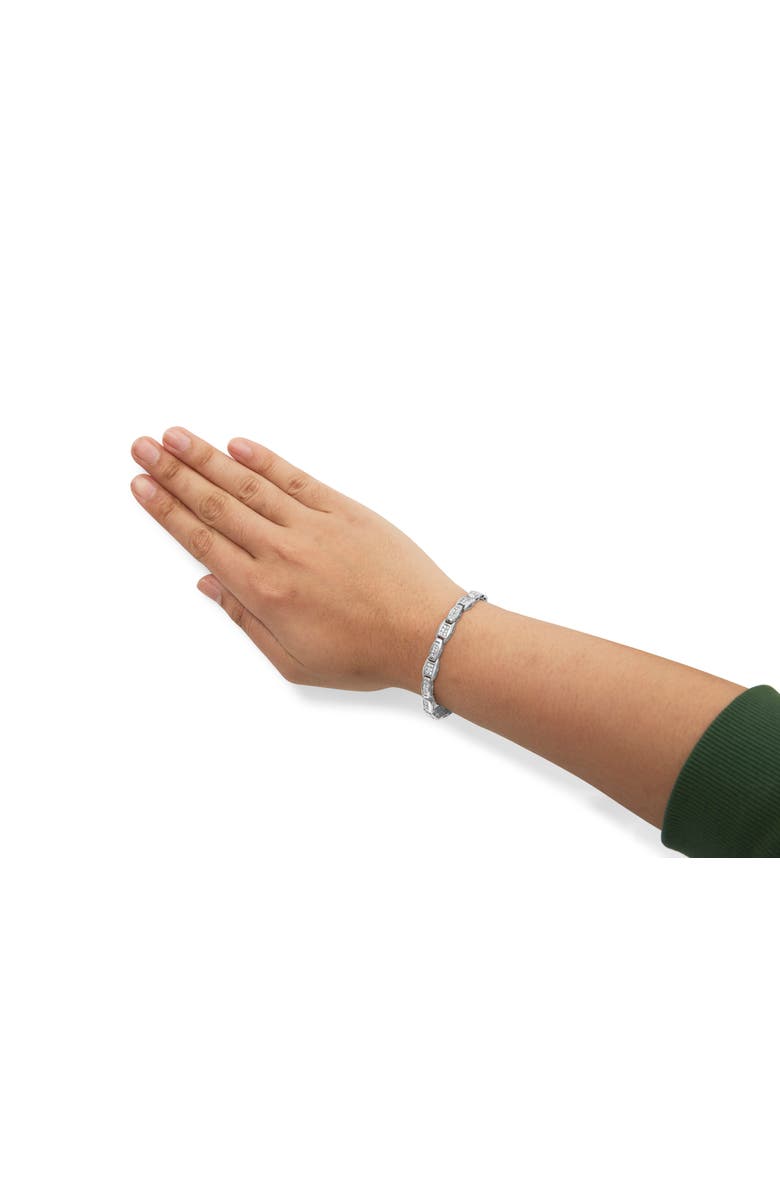 Haus of Brilliance 14K White Gold 2-1/2 Cttw Diamond Flared Links Tennis Bracelet, Alternate, color, White