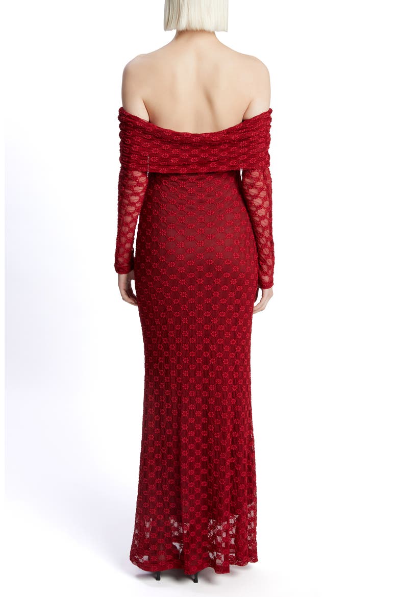 Adoni Off the Shoulder Long Sleeve Dress, Alternate, color, DEEP RED