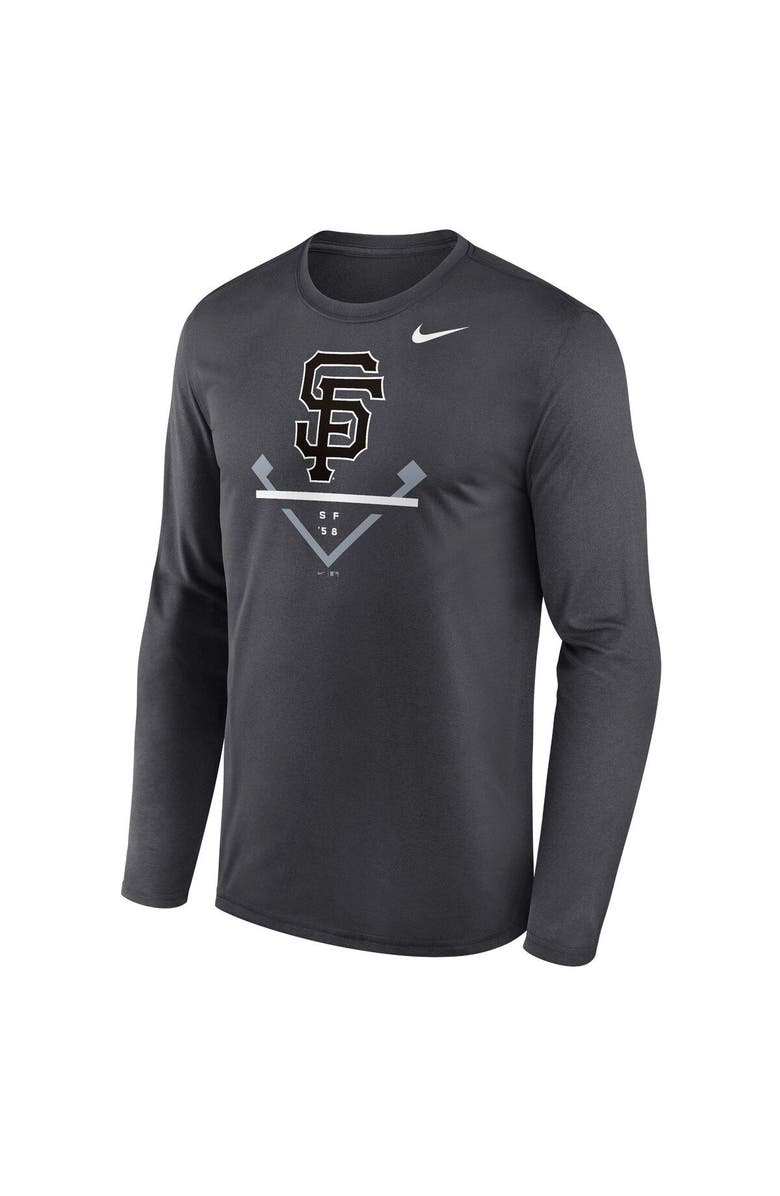Nike Men's Nike Anthracite San Francisco Giants Icon Legend Performance Long Sleeve T-Shirt, Alternate, color, Anthracite