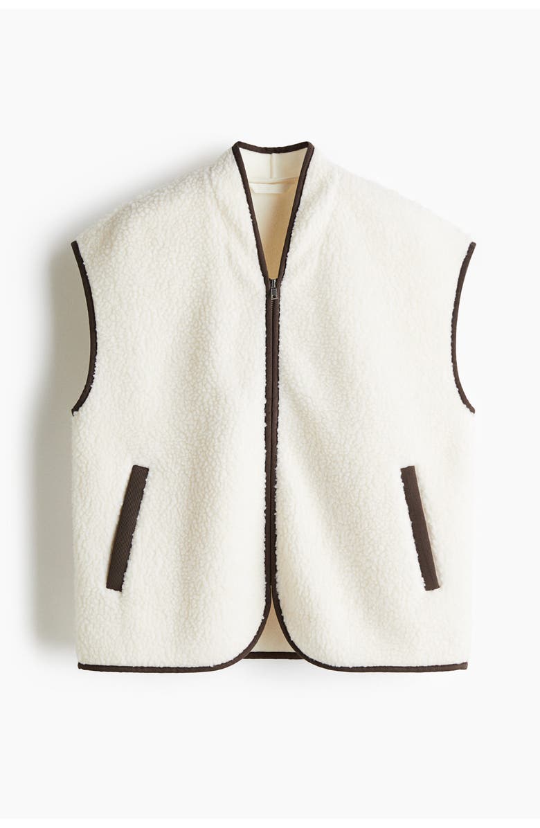 H&M Teddy Gilet, Main, color, Cream