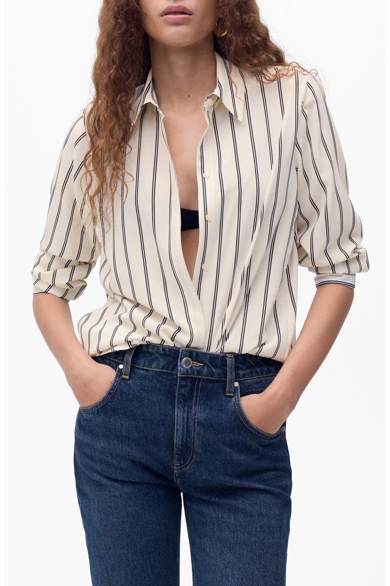 Print Button-Up Shirt, Main, color, ECRU