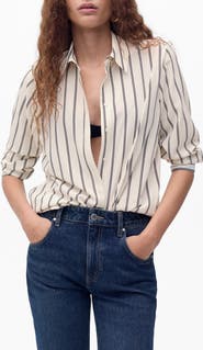 MANGO Print Button-Up Shirt