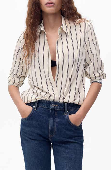 MANGO Print Button-Up Shirt