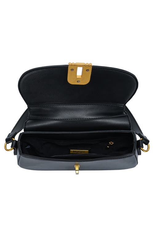 Mms Design Studio Buckle Flap Shoulder Bag In Black