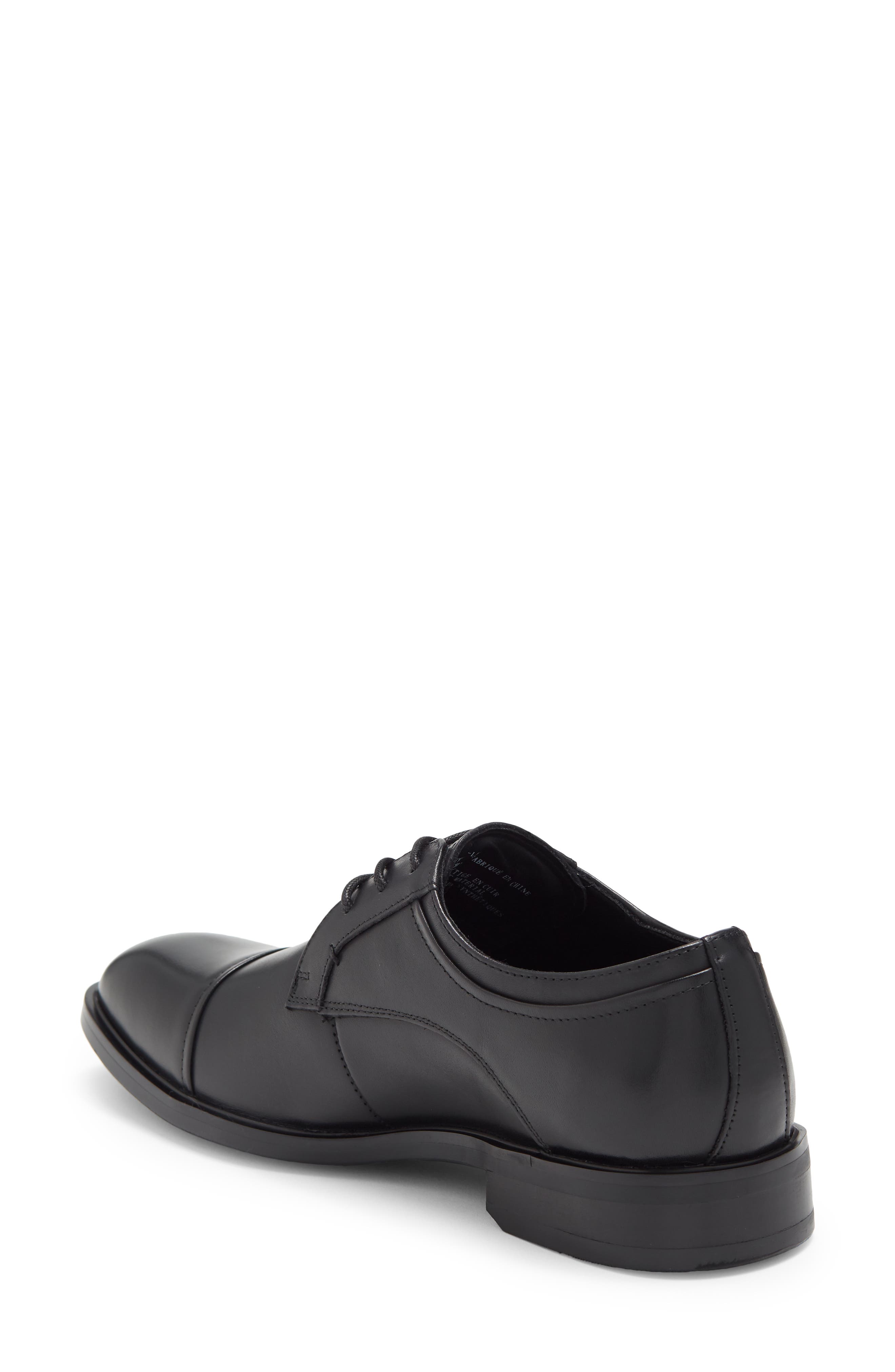 NORDSTROM RACK Greyson Cap Toe Leather Derby, Alternate, color, Black