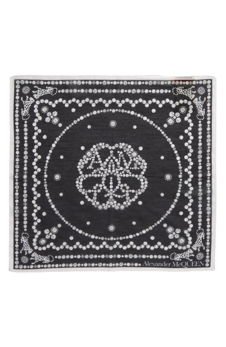 McQueen Alexander McQueen Jewel Logo Print Scarf, Alternate, color,