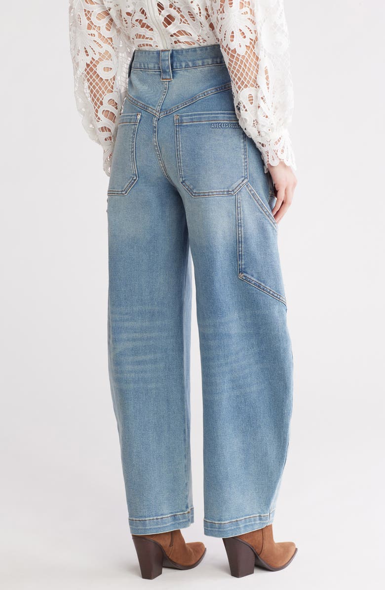 Avec Les Filles High Waist Barrel Pants, Alternate, color,