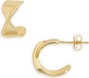 ARGENTO VIVO Bowtie Huggie Hoop Earrings