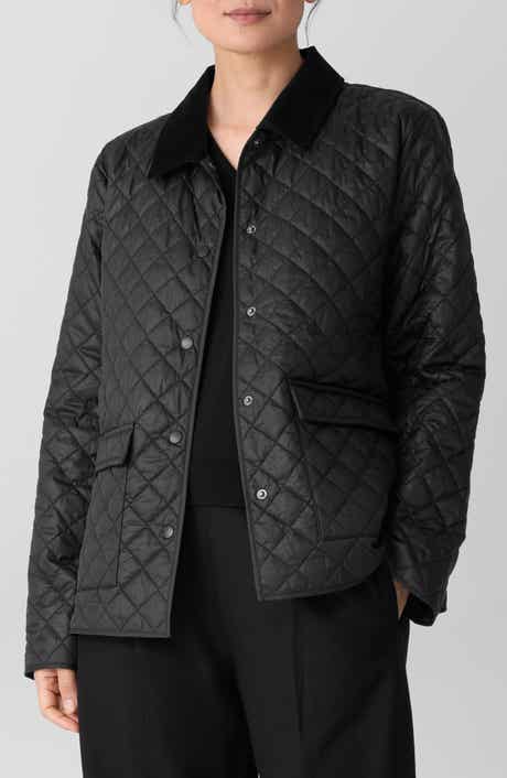 Eileen Fisher Corduroy Collar Quilted Jacket