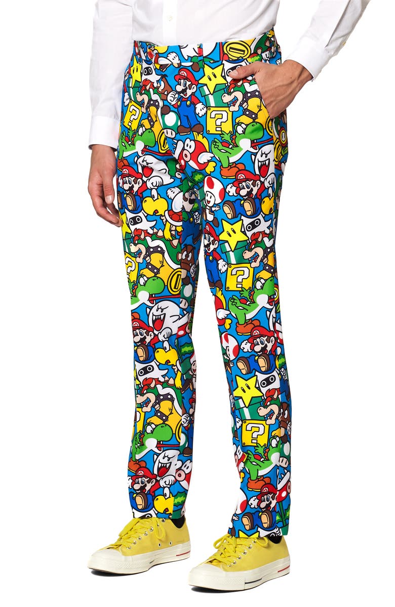 OppoSuits Super Mario Trim Fit Two-Piece Suit with Tie, Alternate, color, 