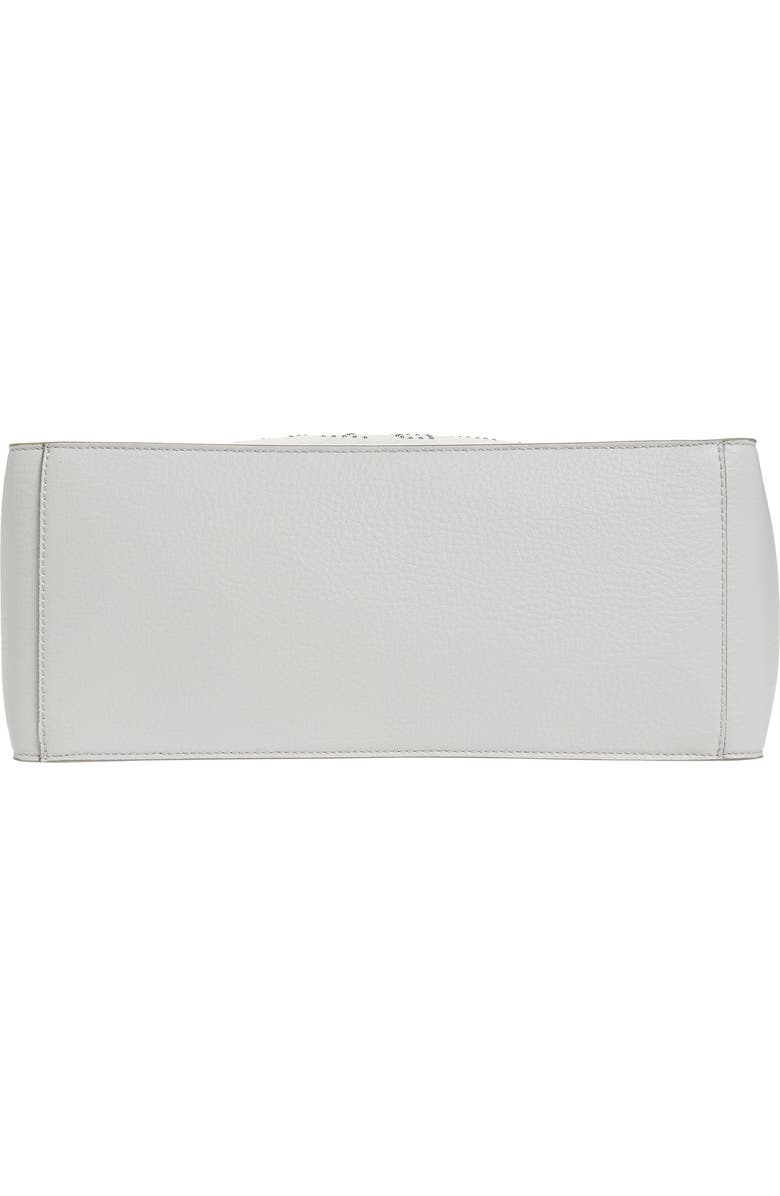 Stella McCartney Perforated Logo Faux Leather Crossbody Tote, Alternate, color, Pearl Grey