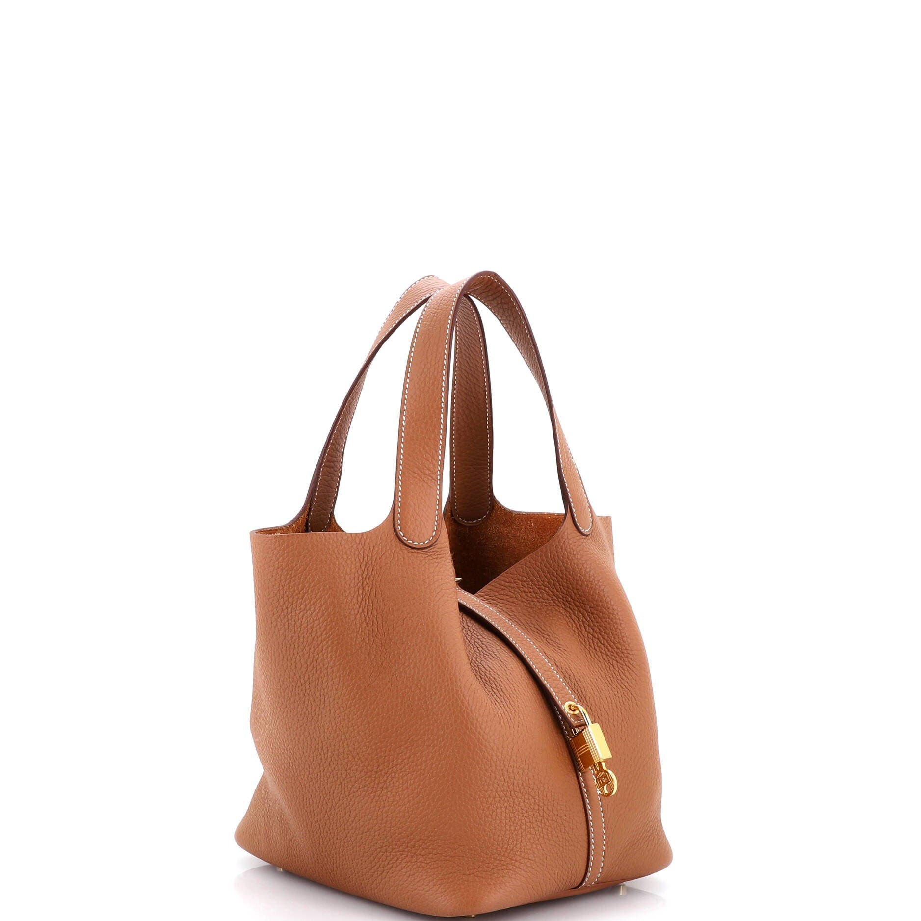 Pre-Owned Hermes Picotin Lock Bag Clemence MM, Alternate, color, Gold