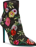 Betsey Johnson Kasa Sequin Lace Pointed Toe Bootie