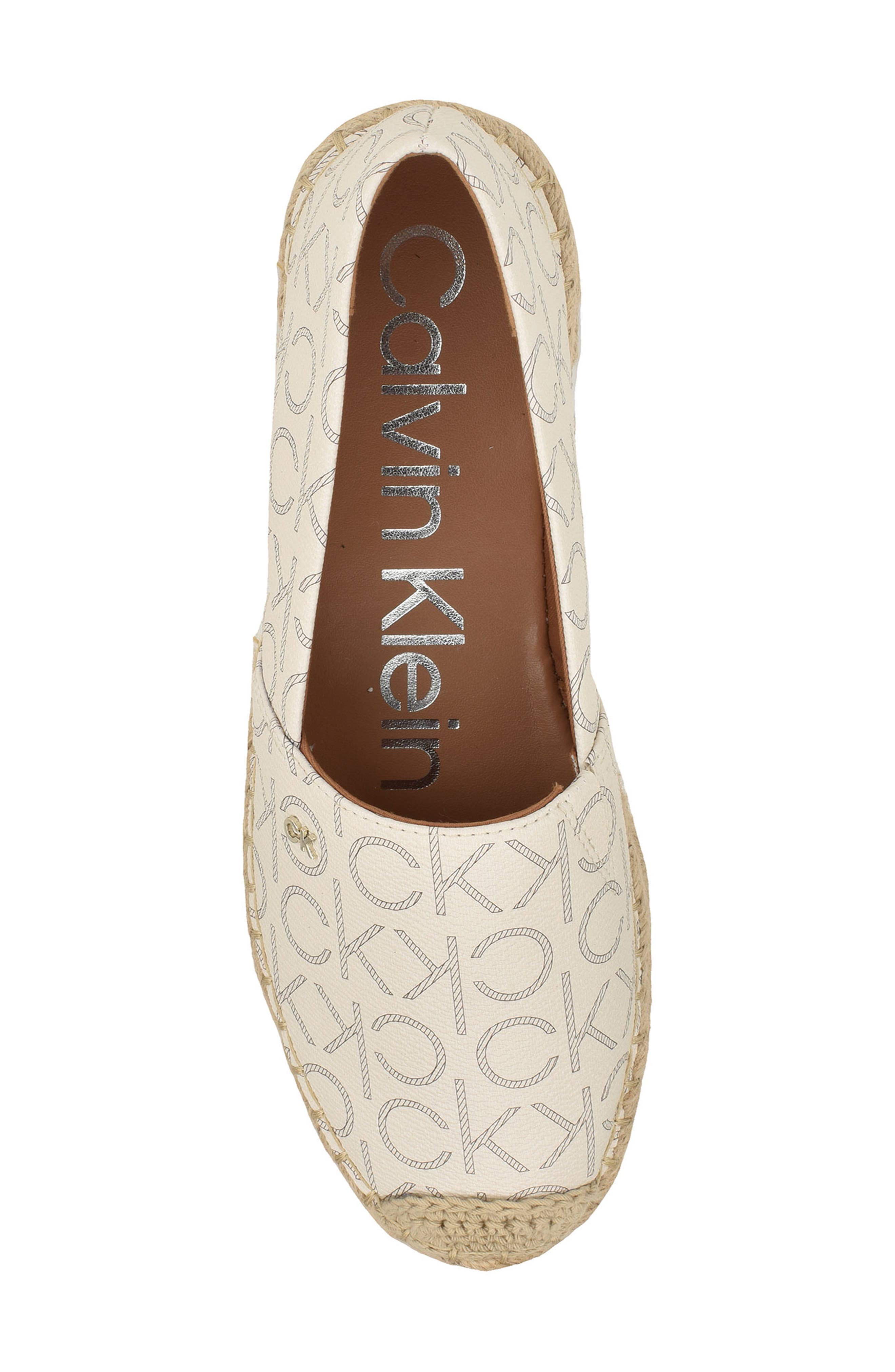 Popular Espadrille Flat, Alternate, color, IVORY LOGO