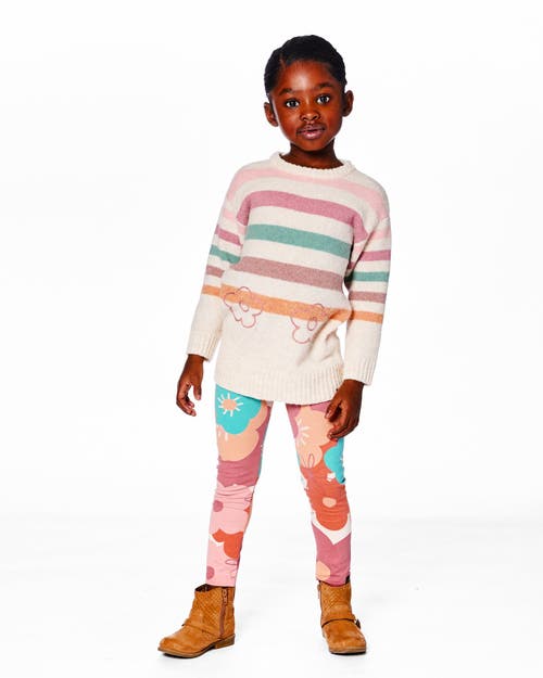 Deux Par Deux Organic Cotton Jersey Leggings With Cats In Multi