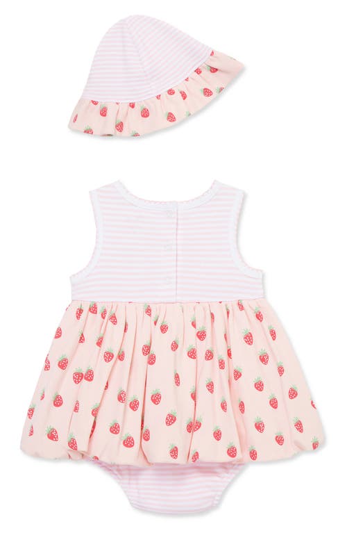 Little Me Baby Girls Cotton Strawberries Popover Bodysuit & Hat, 2 Piece Set