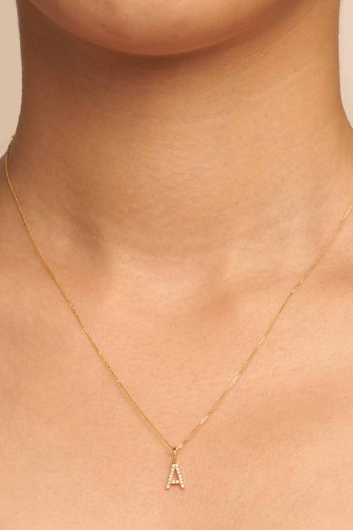 Oradina 14k Gold Luxe Letter Diamond Initial Pendant Charm In Gold