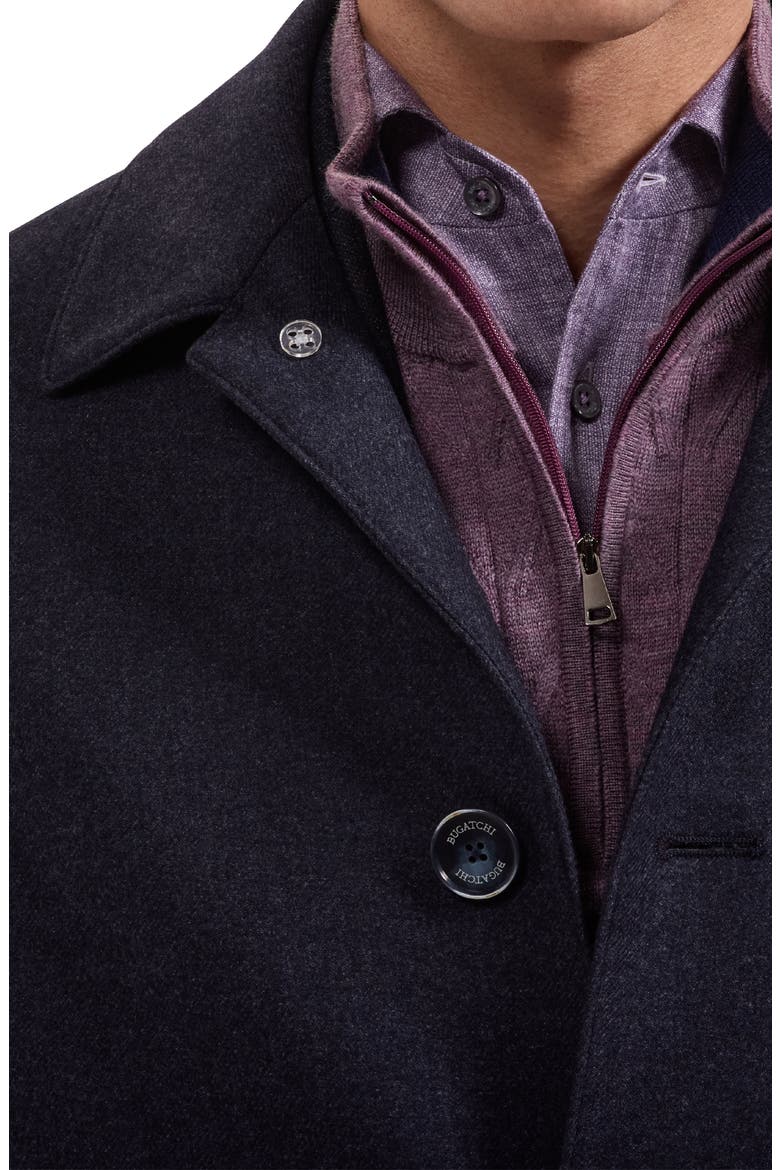 Wool Blend Button Front Car Coat, Alternate, color, NAVY