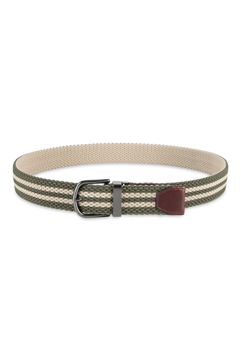 Reversible Stretch Web Belt, Main, color, KHAKI/ OLIVE