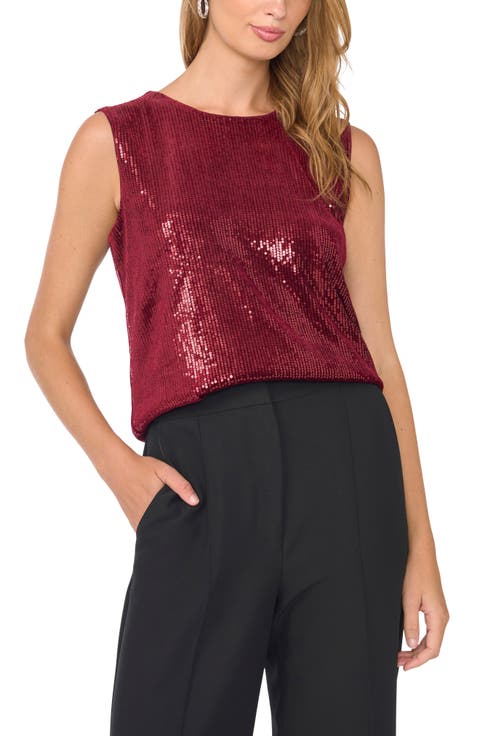 Asymmetrical Neck Sequin Top