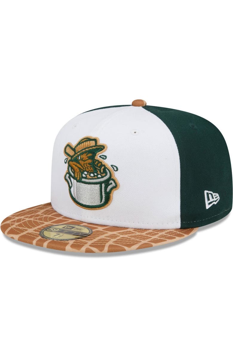 New Era Men's New Era White/Tan Charleston RiverDogs Theme Night 59FIFTY Fitted Hat, Main, color, White