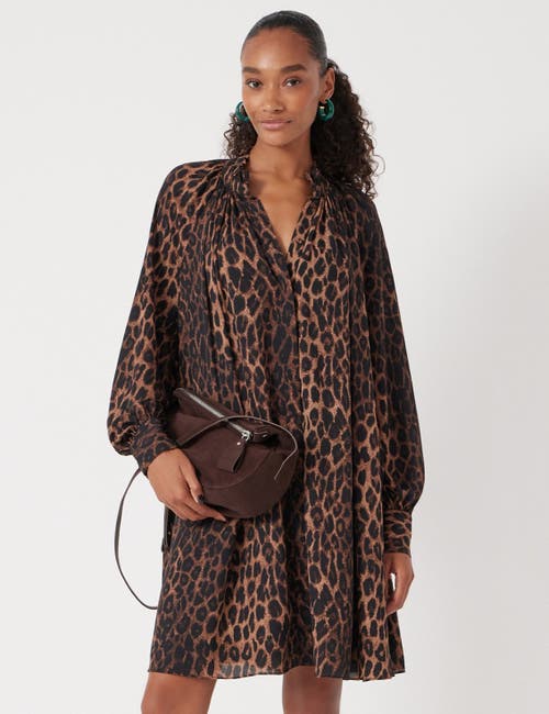Hush Printed Chiffon Mini Dress In Brown