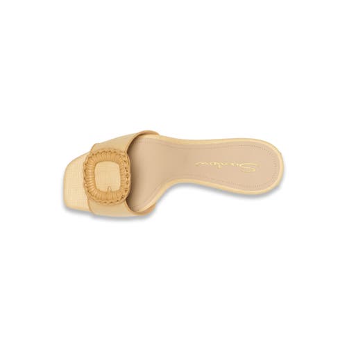 SANTONI RAFFIA MID-HEEL SANDAL