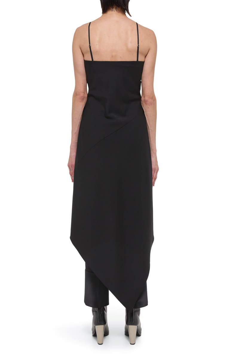 Helmut Lang Asymmetric Hem Wool Dress, Alternate, color, Black