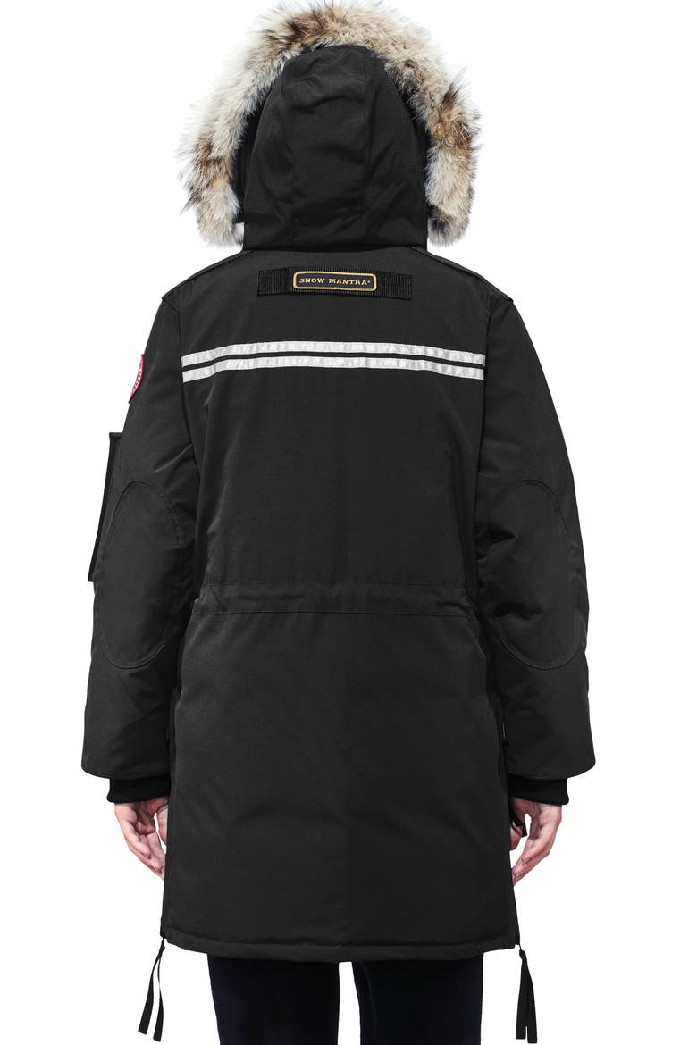 Snow Mantra Extreme Weather 675-Fill Power Down Arctic Tech Parka with Genuine Coyote Fur Trim, Alternate, color, BLACK