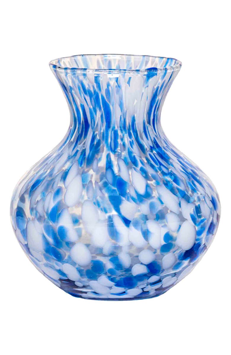 Juliska Puro 6-Inch Tortoiseshell Pattern Glass Vase, Main, color, Blue