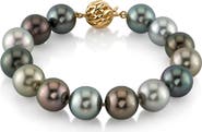 The Pearl Source 11-12mm Tahitian South Sea Multicolor Pearl Bracelet - Premier AAAA Quality
