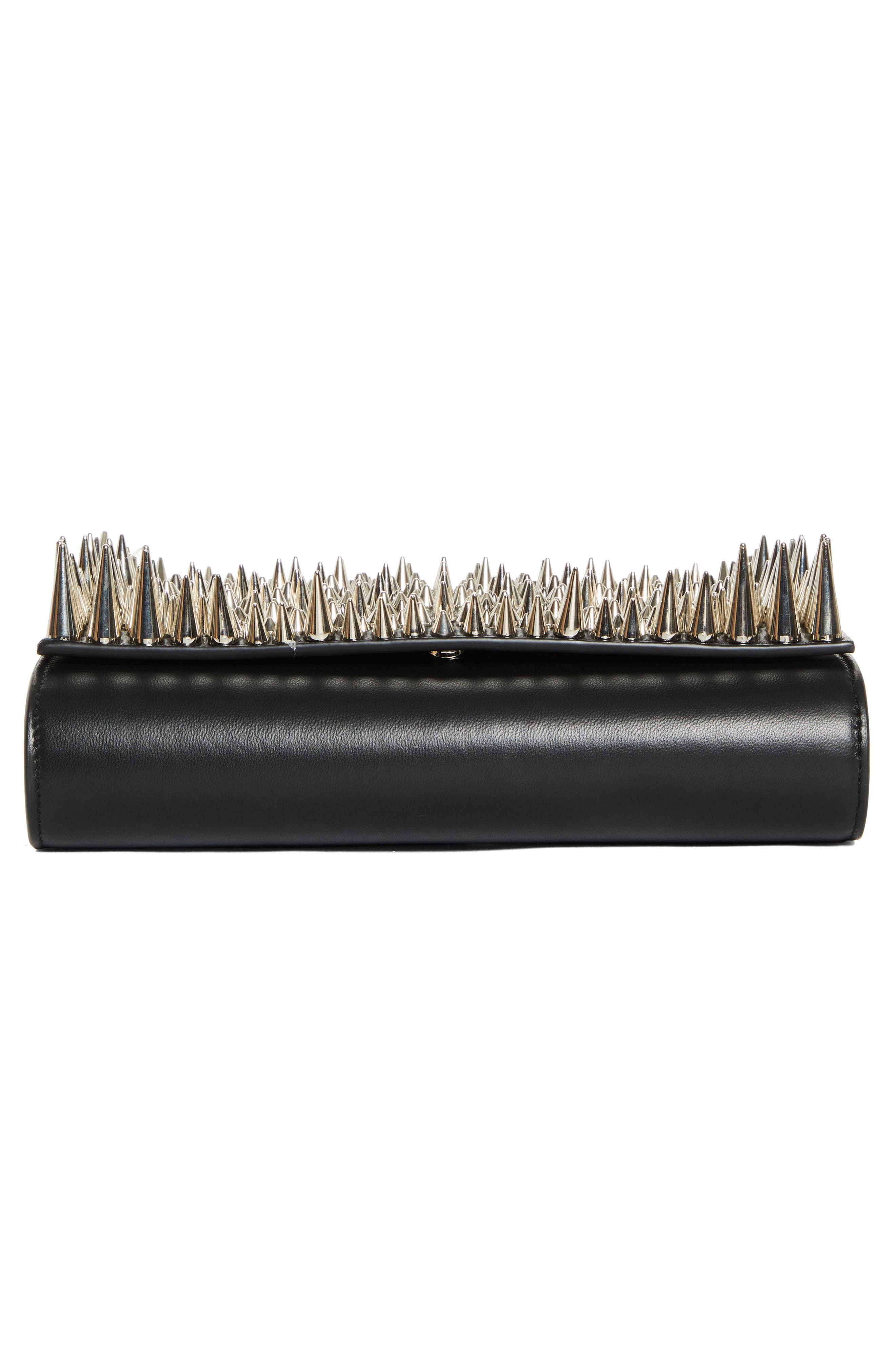 Christian Louboutin Paloma Spike Leather Crossbody Clutch, Alternate, color, 