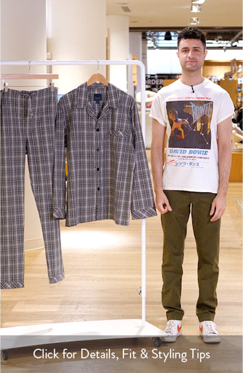 Ash Plaid Cotton Pajamas, sales video thumbnail