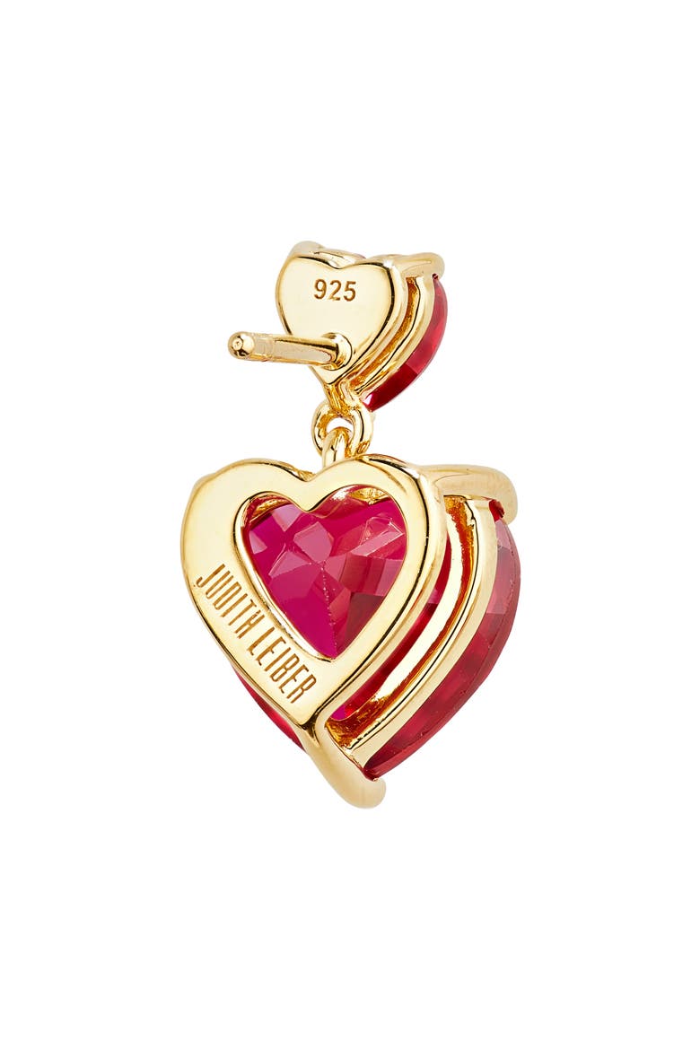 Crystal Heart Drop Earrings, Alternate, color, GOLD RED