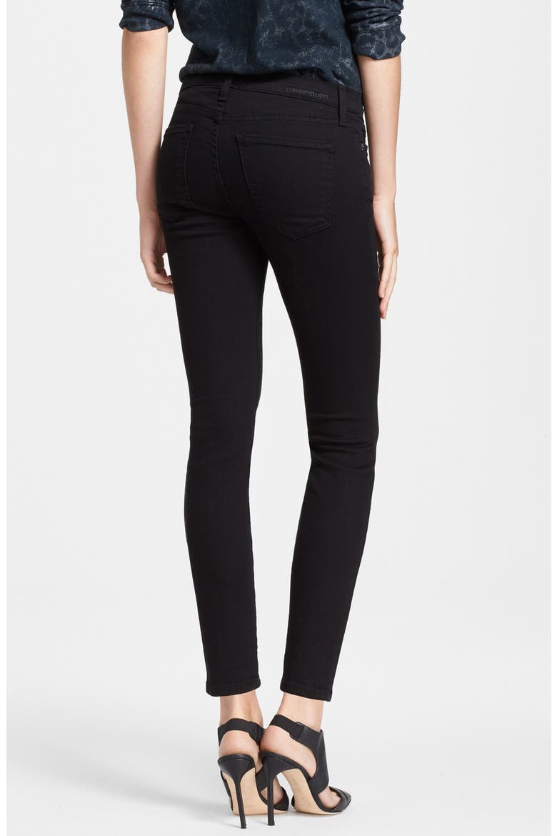 The Stiletto Ankle Skinny Jeans, Alternate, color, JET BLACK