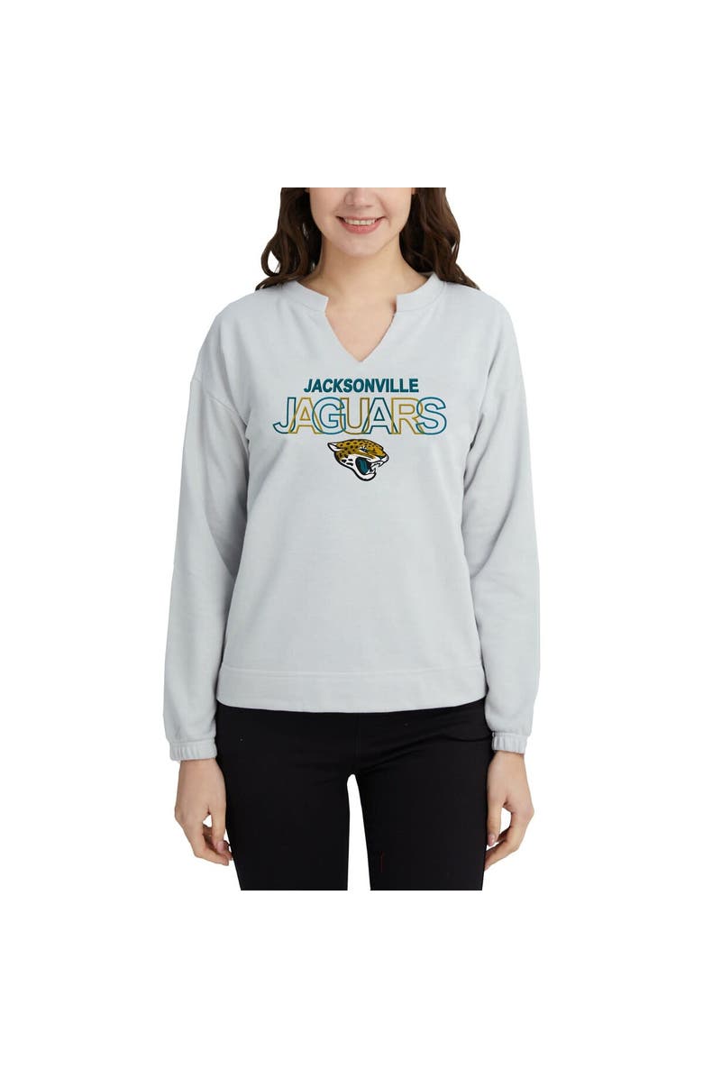 CONCEPTS SPORT Women's Concepts Sport Gray Jacksonville Jaguars Sunray Notch Neck Long Sleeve T-Shirt, Alternate, color, 